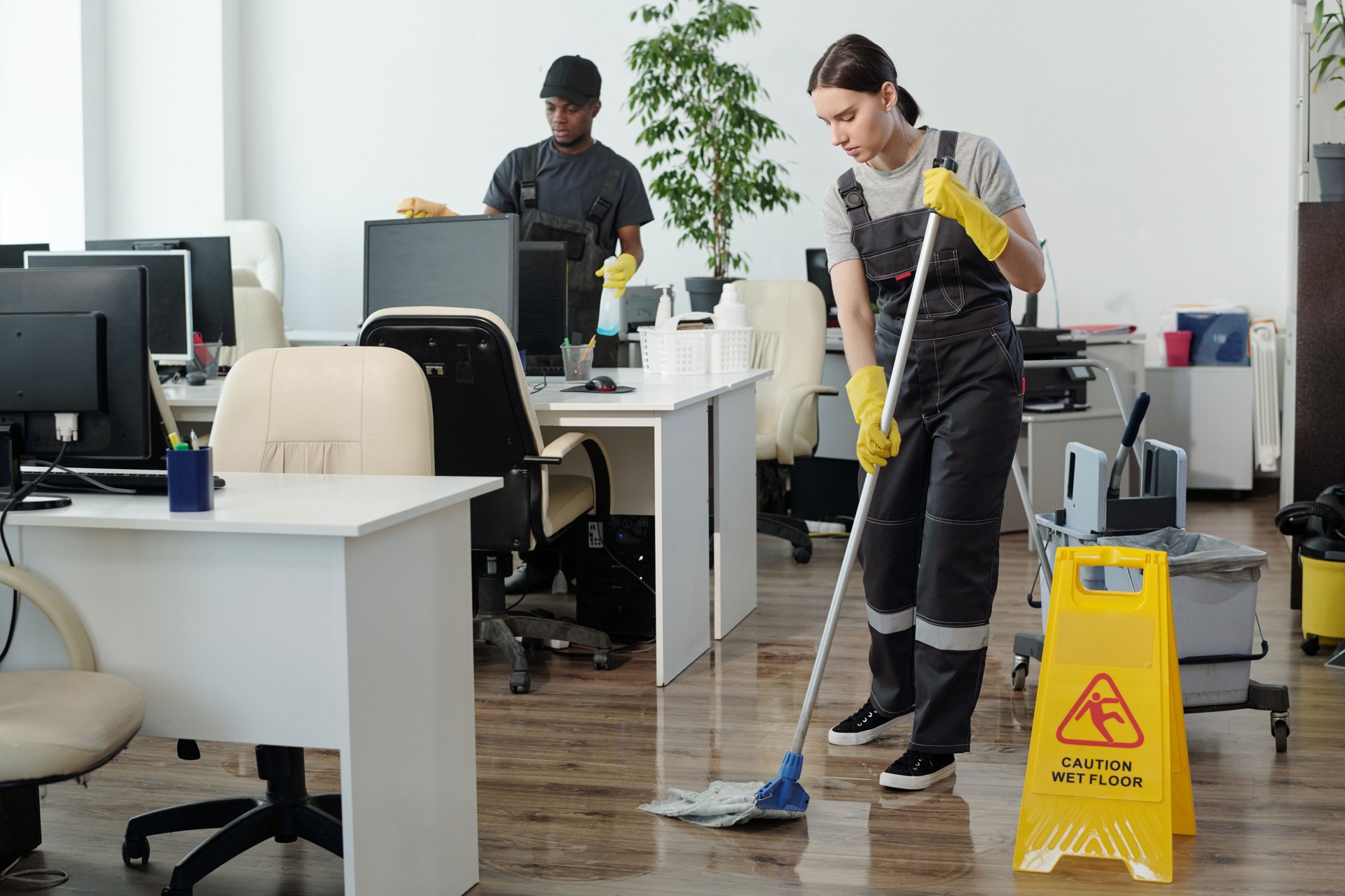 Office being cleaned in Calgary